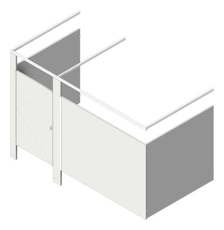 Cubicle FloorAnchored AccuratePartitions StainlessSteel OverheadBraced